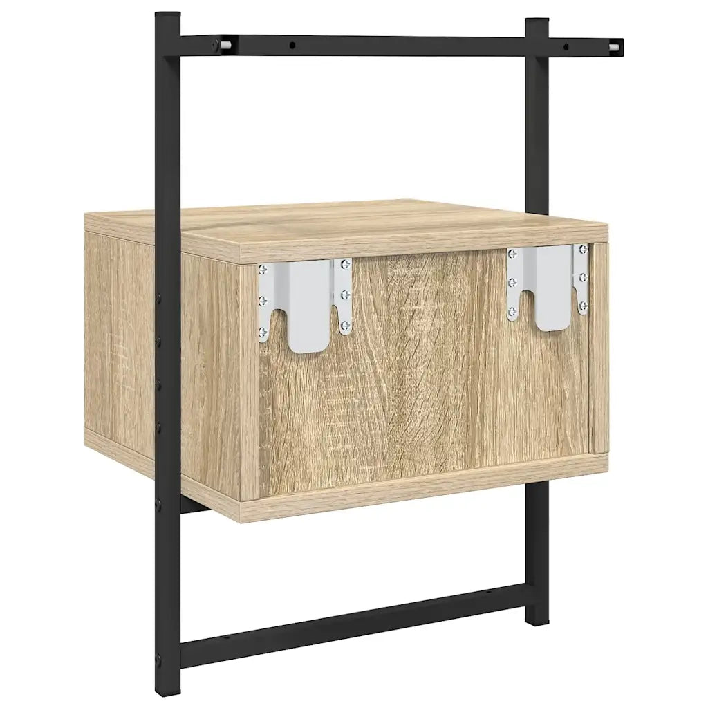 vidaXL Comodino a Muro Rovere Sonoma 35x30x51 cm Legno Multistrato