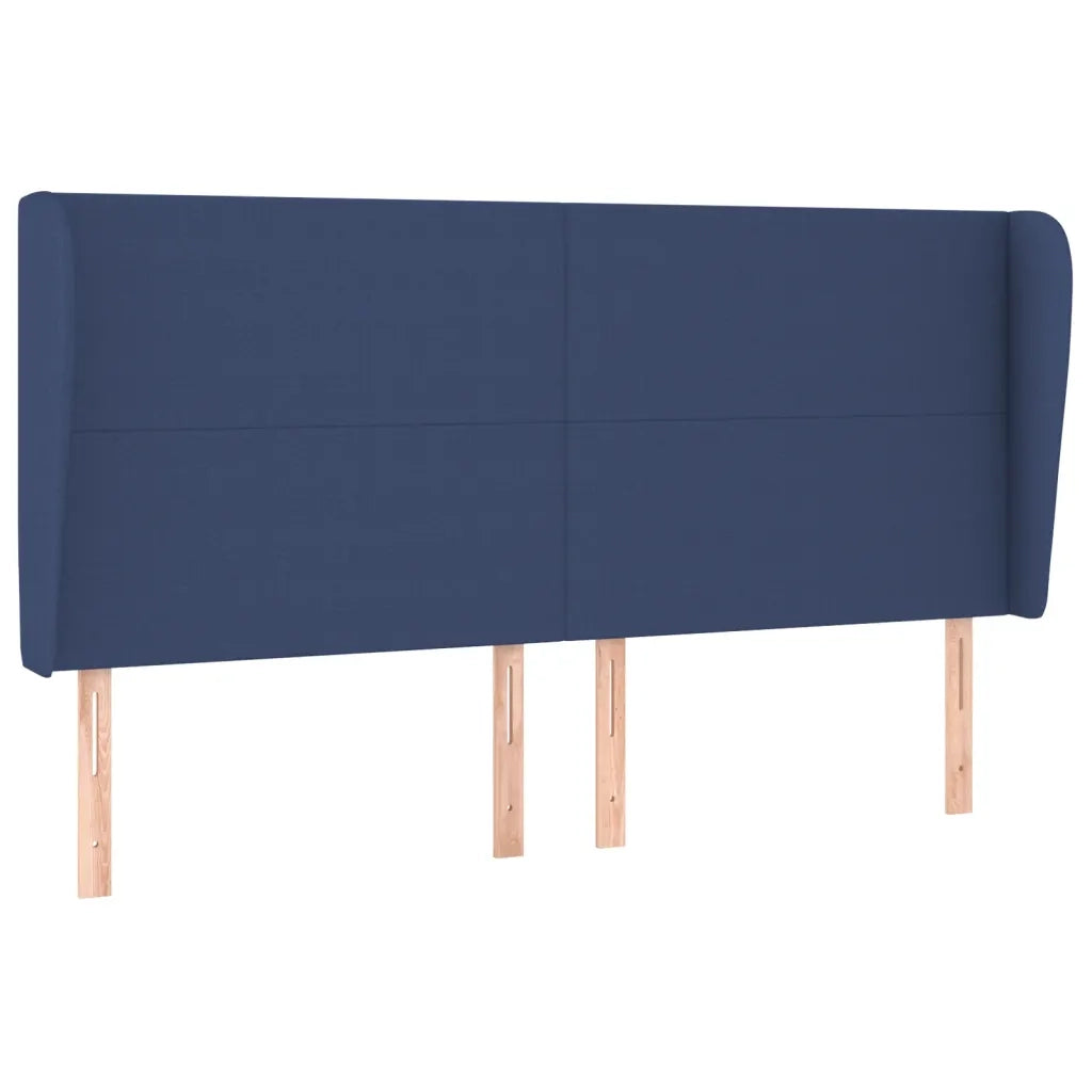 Testiera ad Orecchio-Testata con Orecchie Blu 183x23x118/128 cm in Tessuto 752634