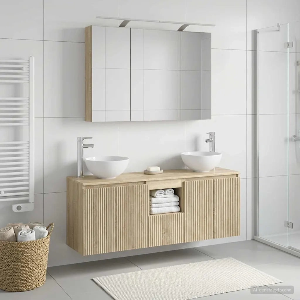 Set di Armadi da Bagno 4 pcs Rovere Sonoma 100 x 14,5 x 70 cm 3406337
