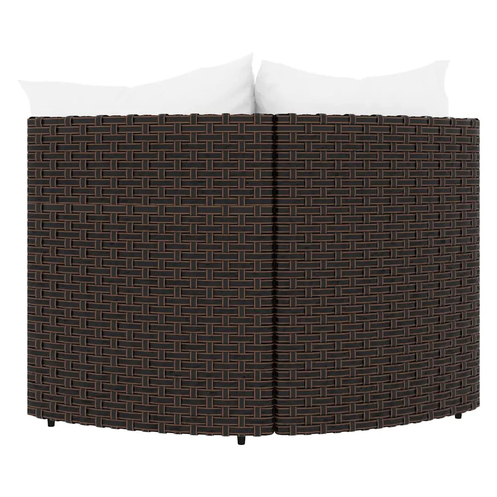 Divani Angolari da Giardino con Cuscini 2pz-Sofa da giardino Polyrattan Marrone