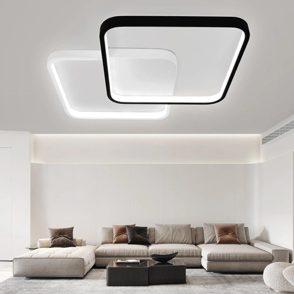 ZMH Lampada da soffitto plafoniera LED moderna bianco nero per camera letto