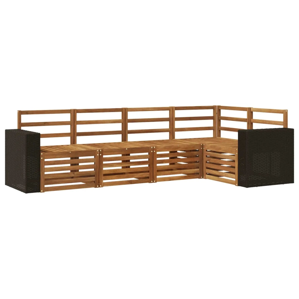 Set divano sezionale 5 pcs Naturale Legno di Acacia Massello 3384360