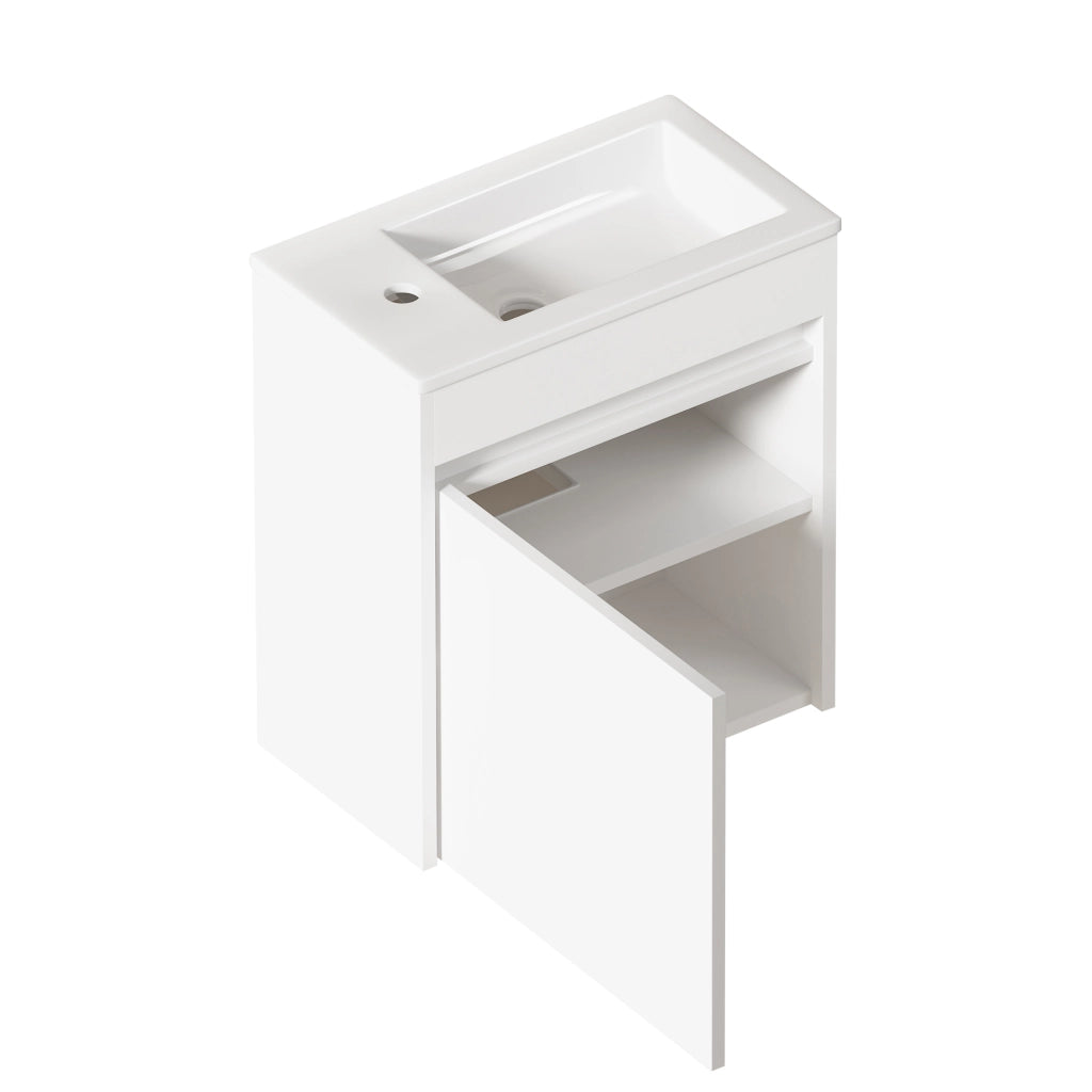 Armadietto Bagno 46 cm ¨C MINIMAL ¨C Bianco, 1 Anta, Salvaspazio