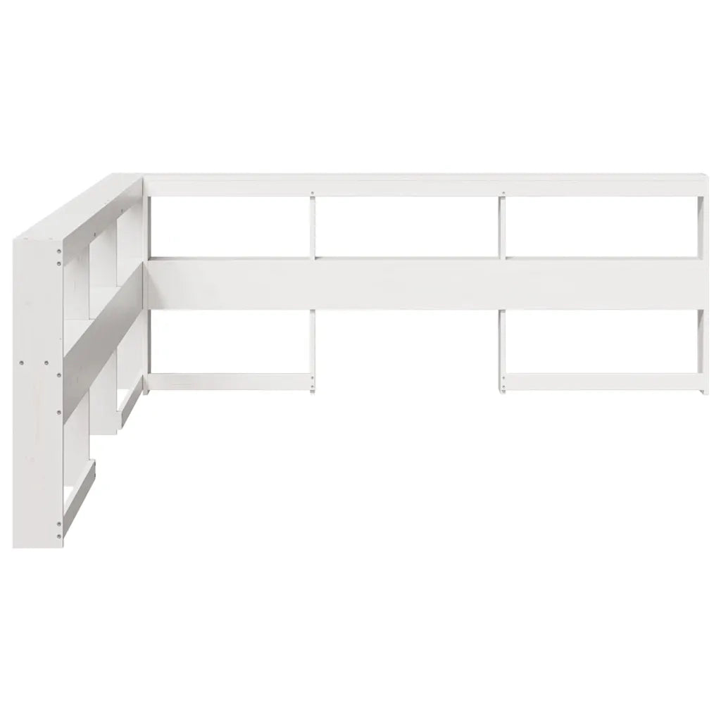 Testiera libreria a L-Testata contenitore 180 cm in Legno Massello di Pino