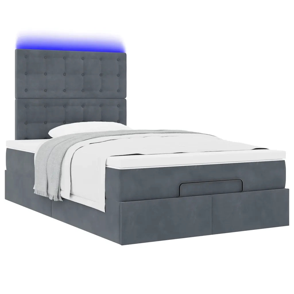 vidaXL Struttura Letto Pouf con Materassi 120x200 cm Velluto