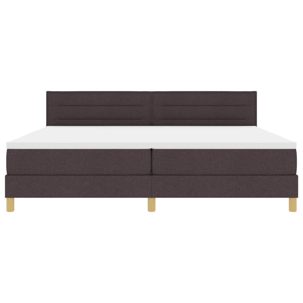 Letto con Box Spring e Materasso Marrone Scuro 200x200 cm Tessuto