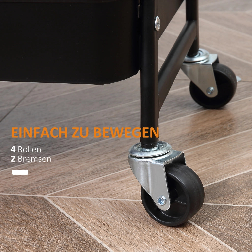 Carrello di servizio con 3 ripiani ¨C zephmum ¨C nero metallo plastica