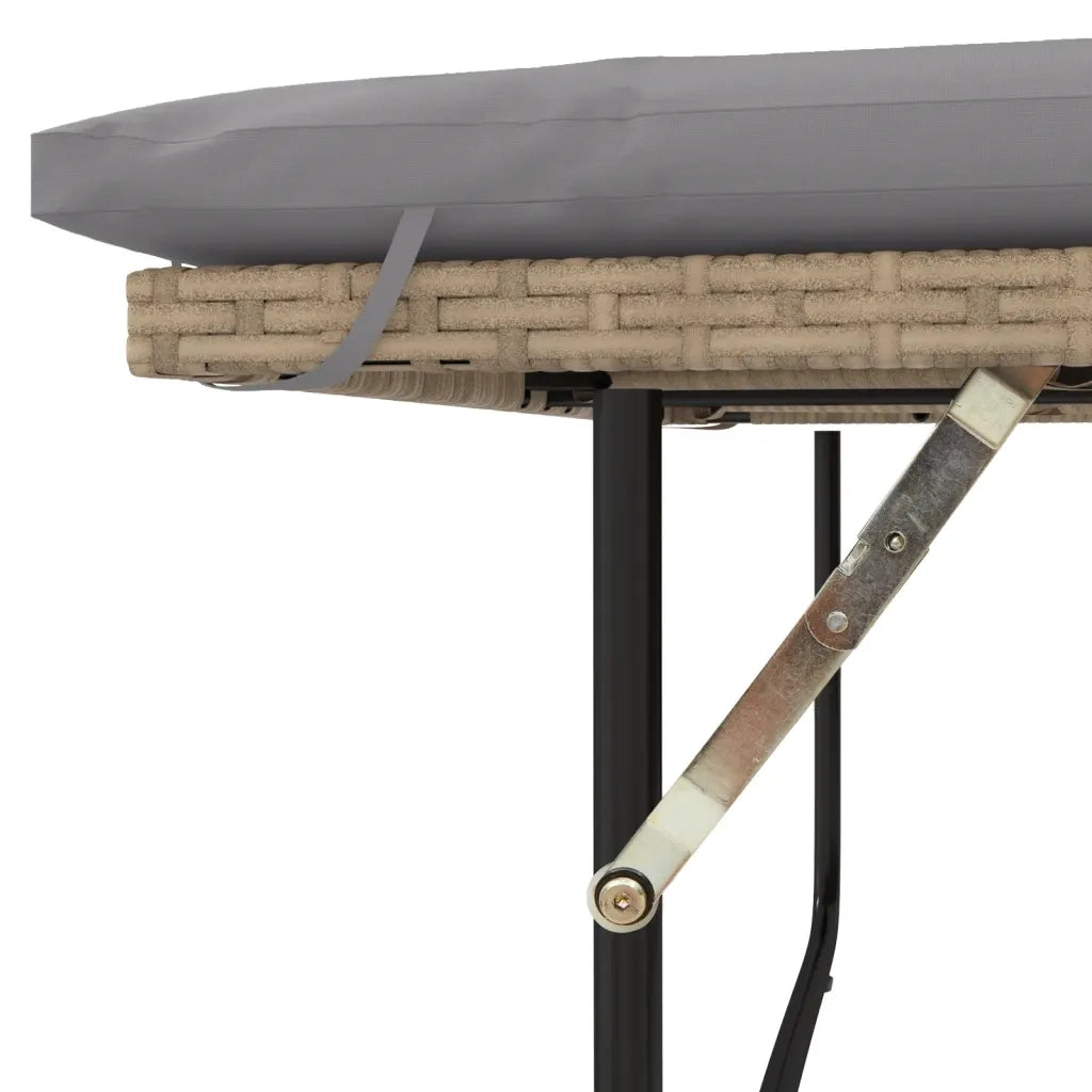 Divano da Giardino con Cuscini a 2 Posti Beige in Polyrattan 365136