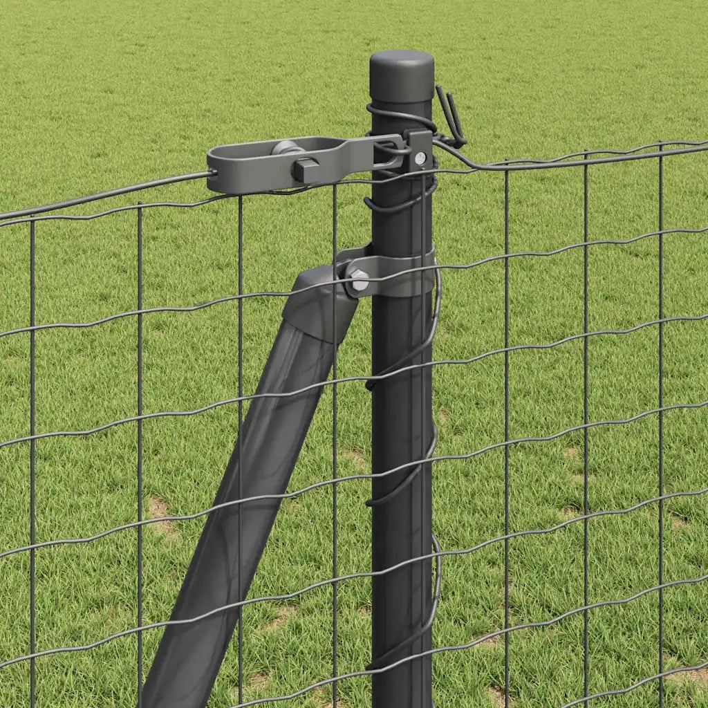 Recinzione con Posto Grigio 1,2 x 25 m Acciaio e PVC