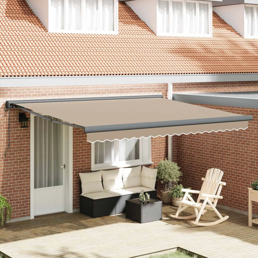 Tenda da Sole Beige 400 × 300 cm Poliestere e Alluminio 3330620