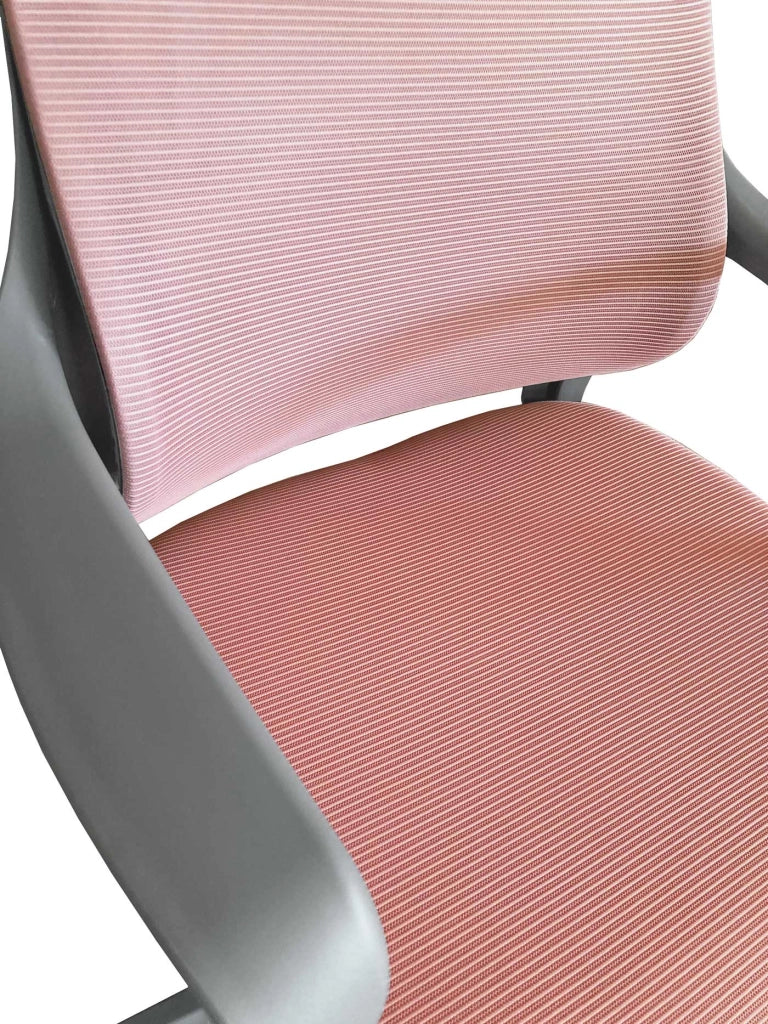 Sedia studio Hispanohogar altezza regolabile in tessuto rosa 127x67x69