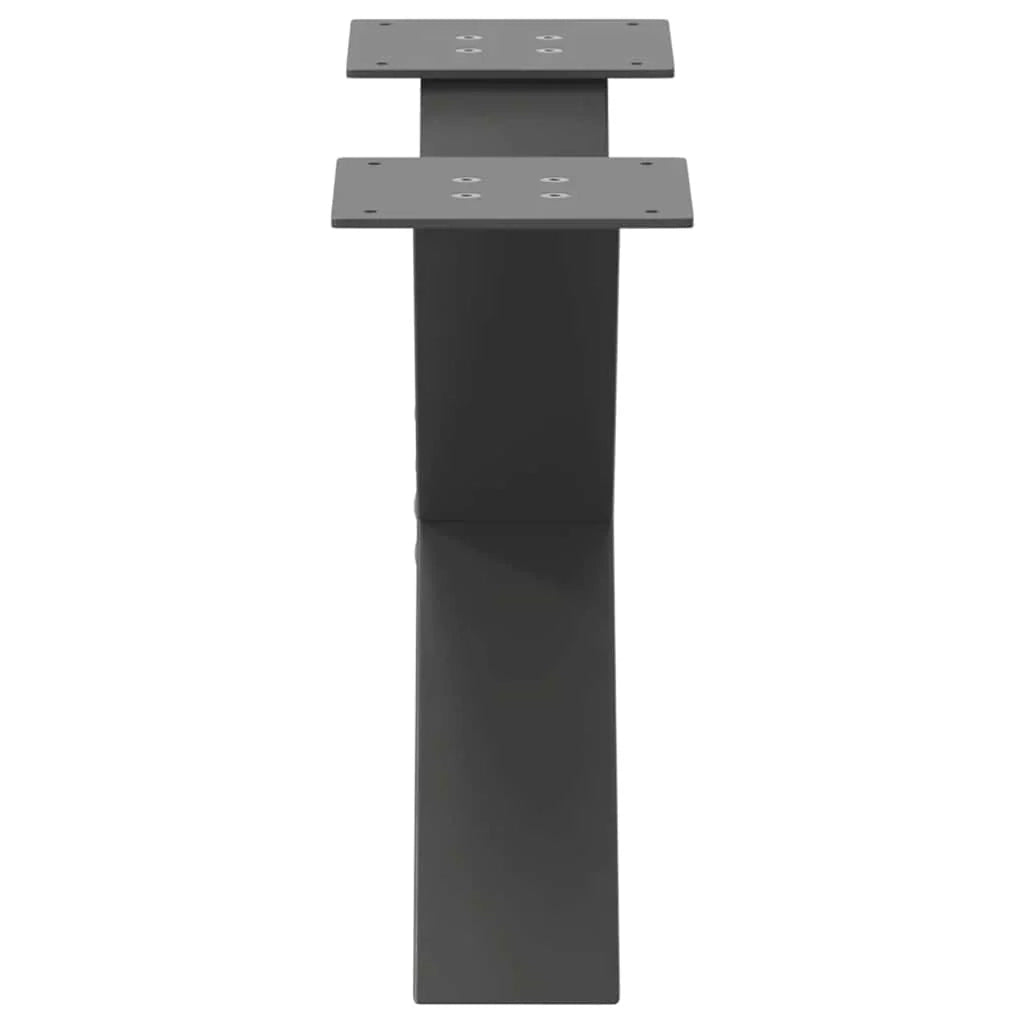 Set di 2 gambe per tavolino da caffè robuste e moderne a forma di X 50 x 30 cm in acciaio antracite 02_0057210