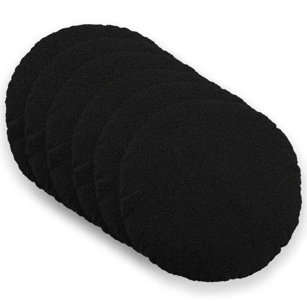 Federa 6 pcs HEERLEN Nero Ø 30 cm Bouclé 921978