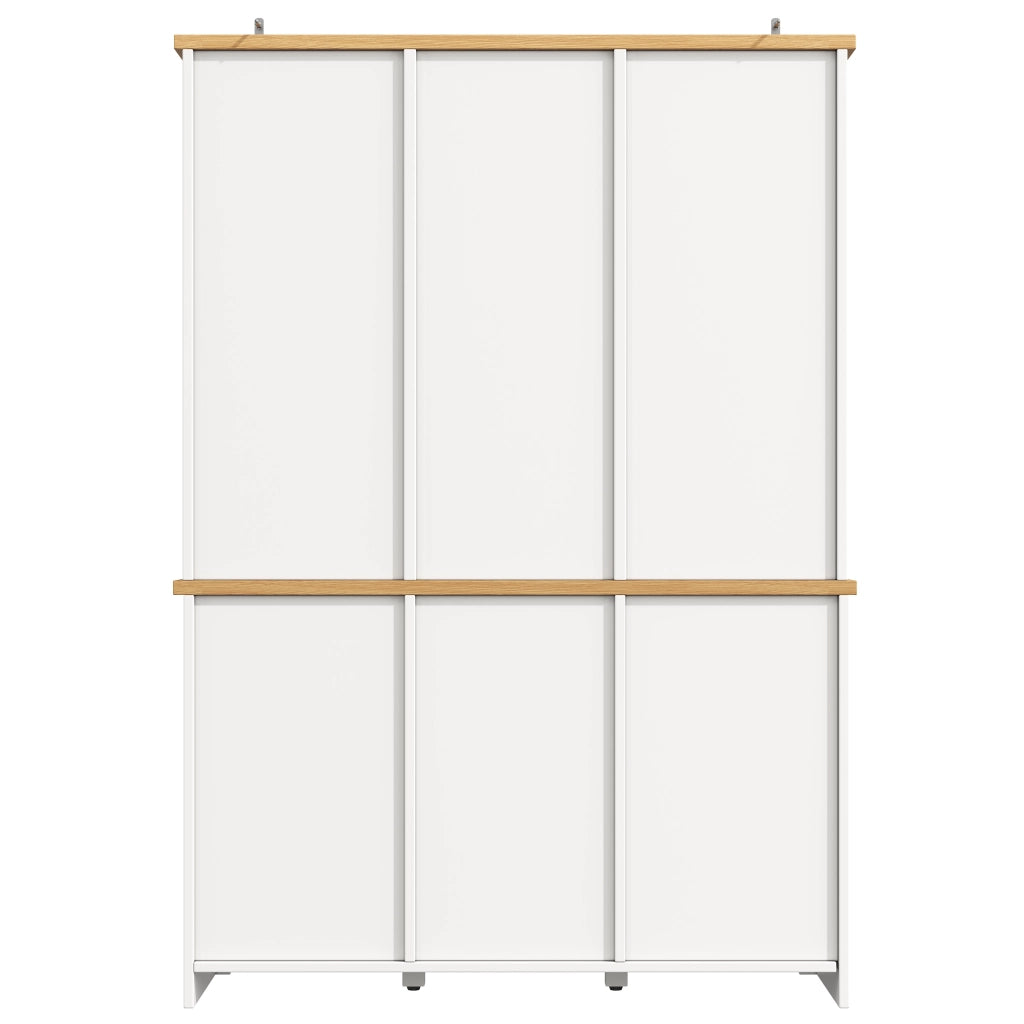 ARMADIO ALTO 120x40x185 cm Bianco in MDF e vetro con porta in vetro