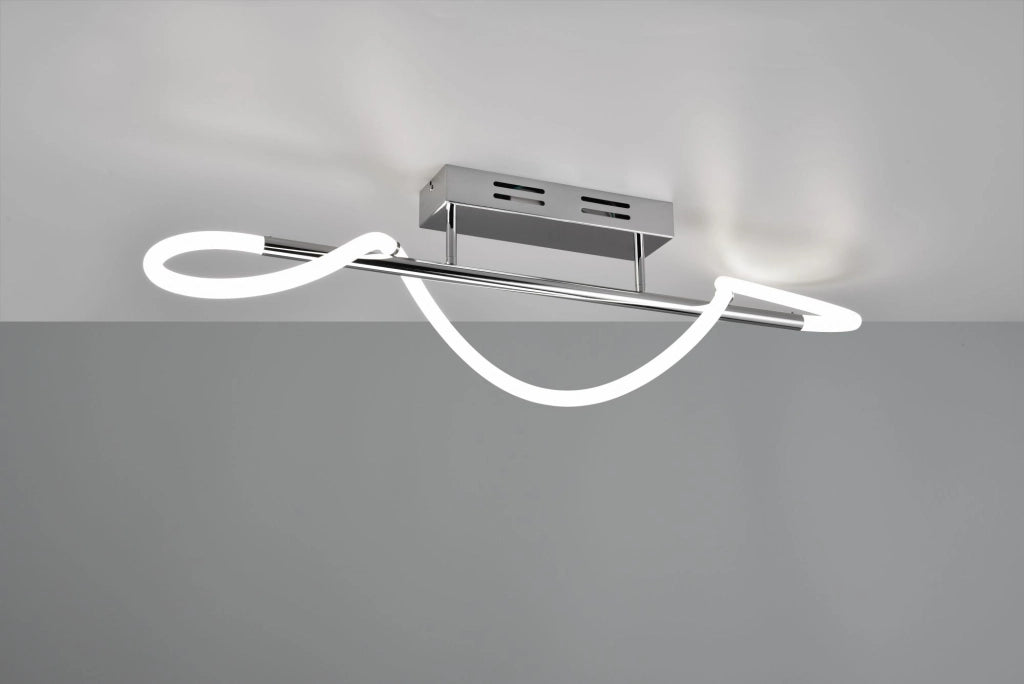 ARGOS PLAFONIERA LED 28W 3500lm, 4000K TUBO FLESSIBILE ILLUMINATO A 360° CON STRUTTURA METALLO CROMATO L. 105CM