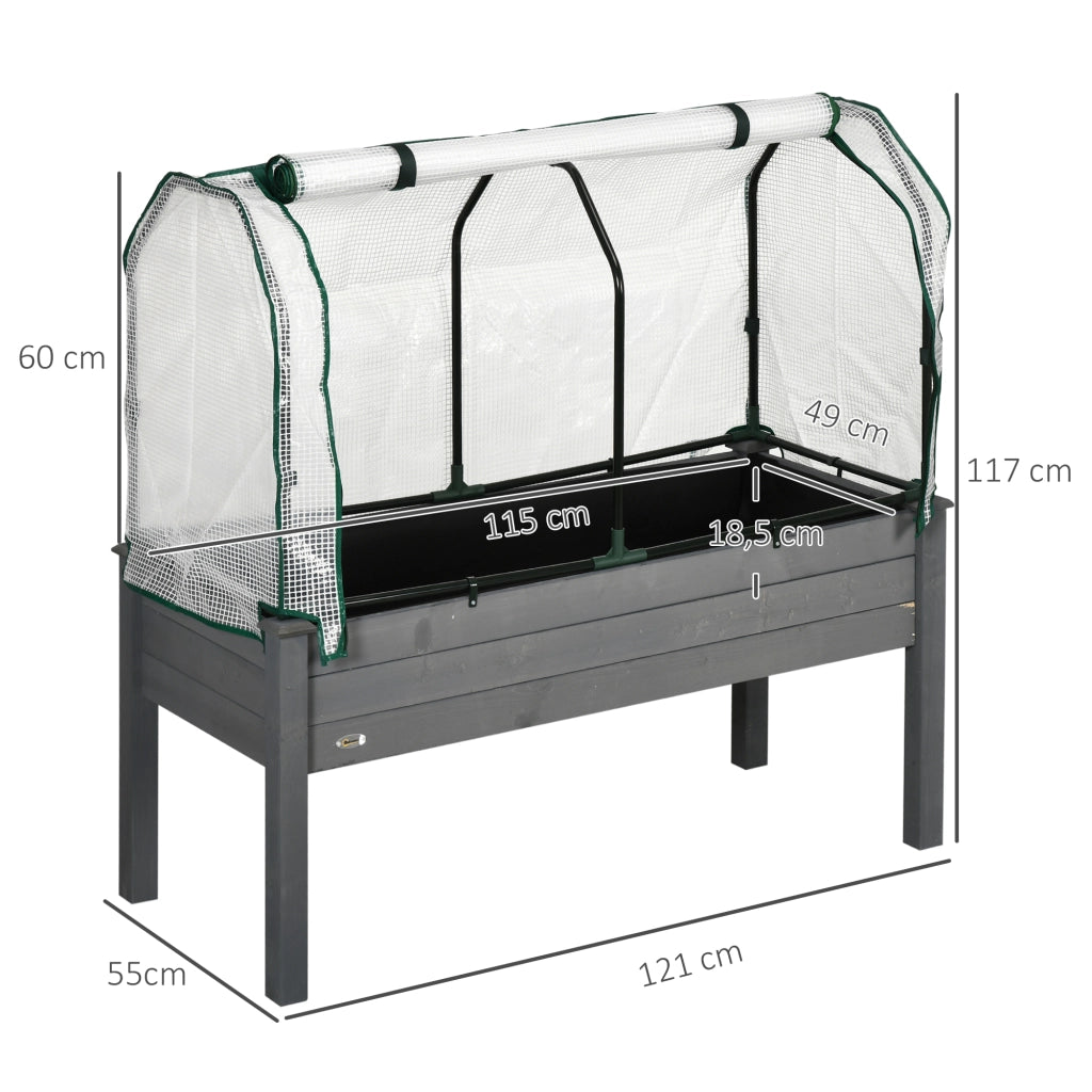 Vaso da Giardino Rialzato con Telo ¨C zephmum ¨C Grigio 104L