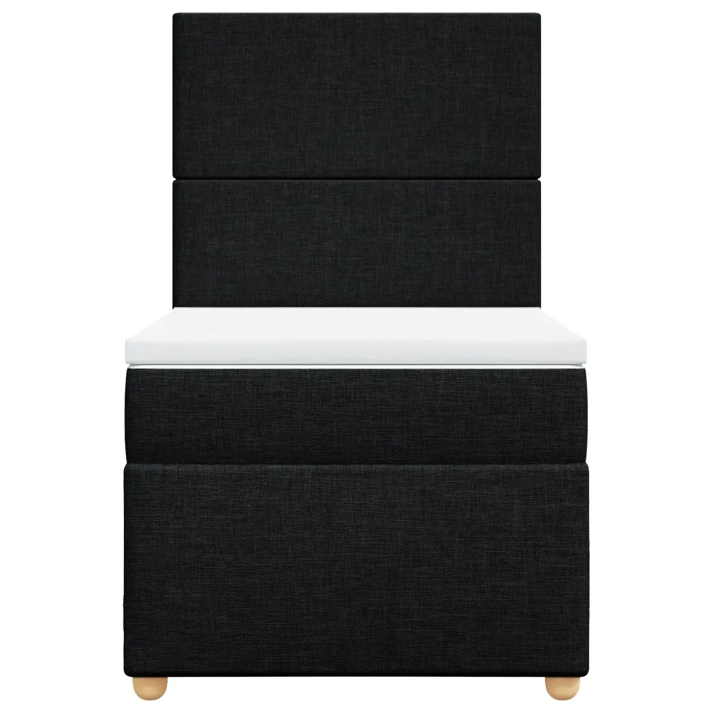 Giroletto a Molle con Materasso Nero 90x200 cm in Tessuto 3291158