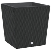 Fioriera | Cassetta per fiori | Vaso con Interno Rimovibile Antracite 37 / 64 L PP Rattan
