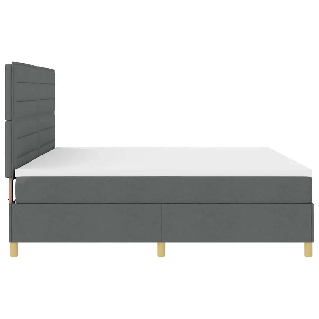 Letto a molle con materasso Grigio scuro 200 x 200 cm Tessuto 3339568