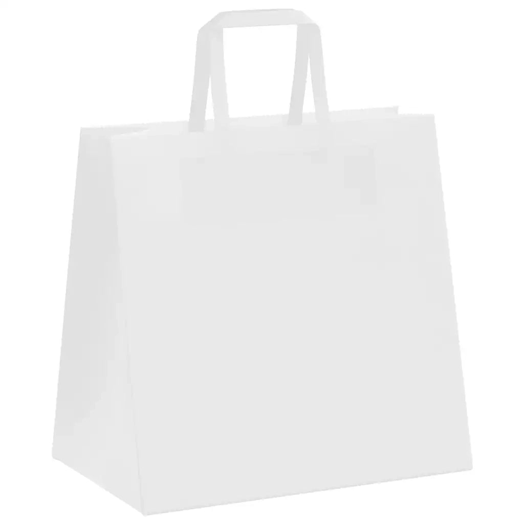 Sacchetti di Carta 50 pz con Manici Bianchi 26x17x25 cm