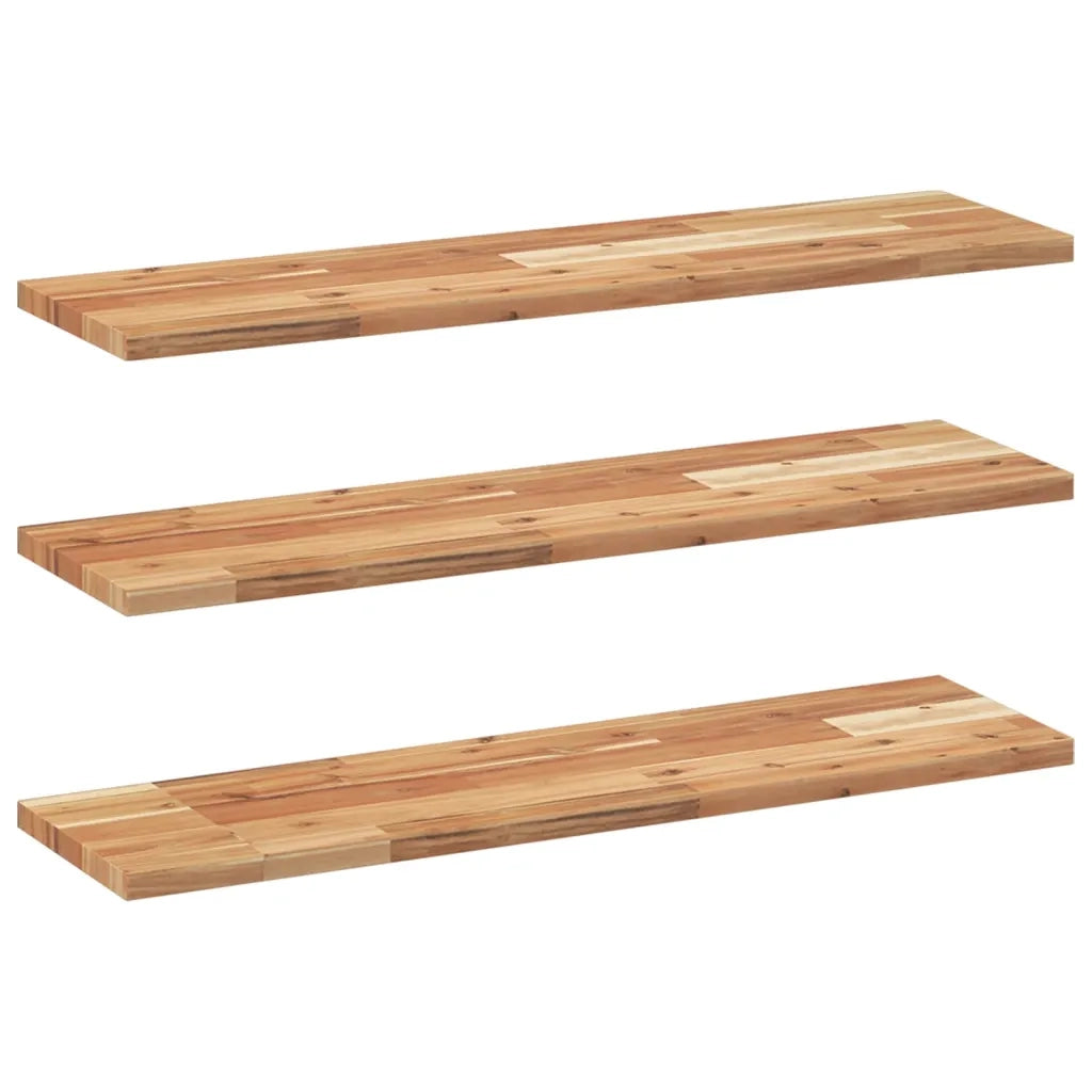 vidaXL Mensole da Parete 3 pz 100x20x2 cm Legno Acacia Rifinito a Olio