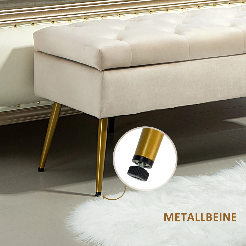 SEDUTA CON CONTENITORE 102x35x43 cm Beige in poliestere