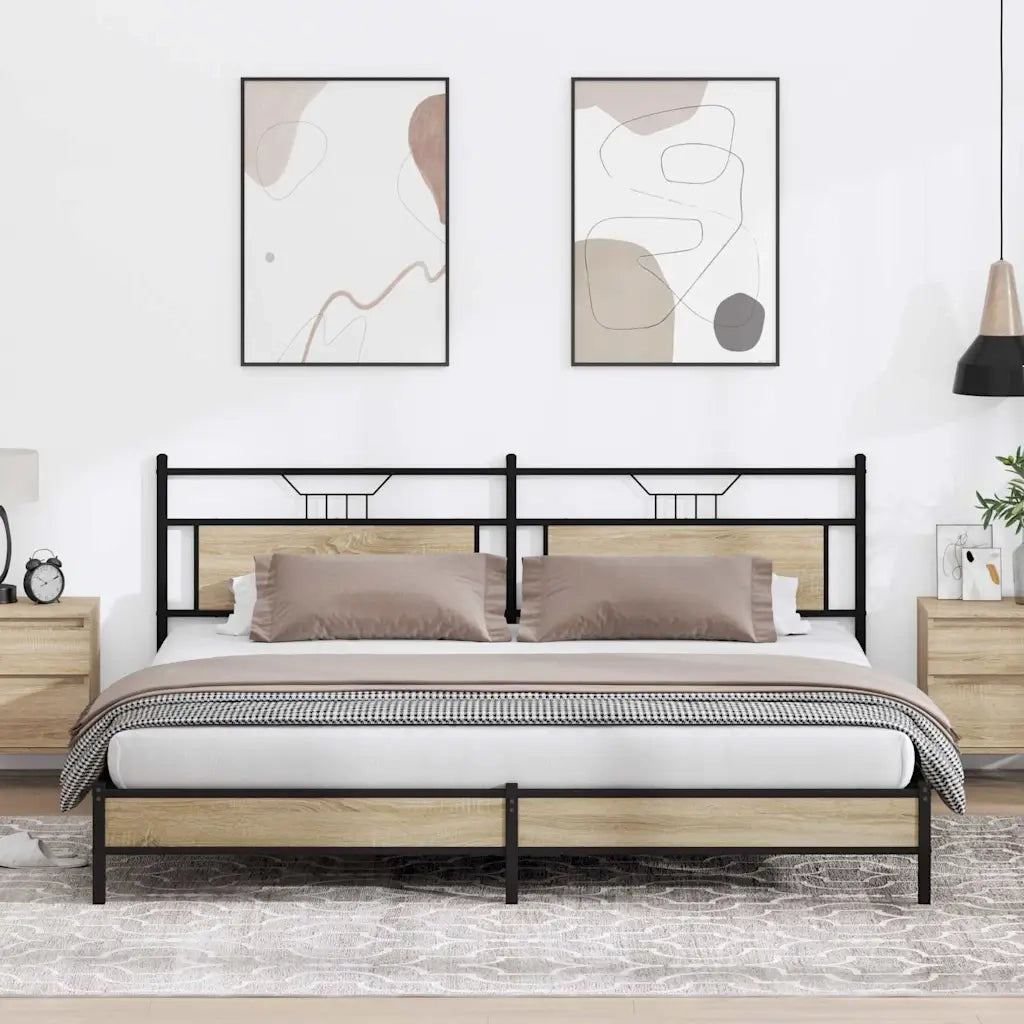 Giroletto senza Materaso in Metallo Rovere Sonoma 200x200 cm 3325119