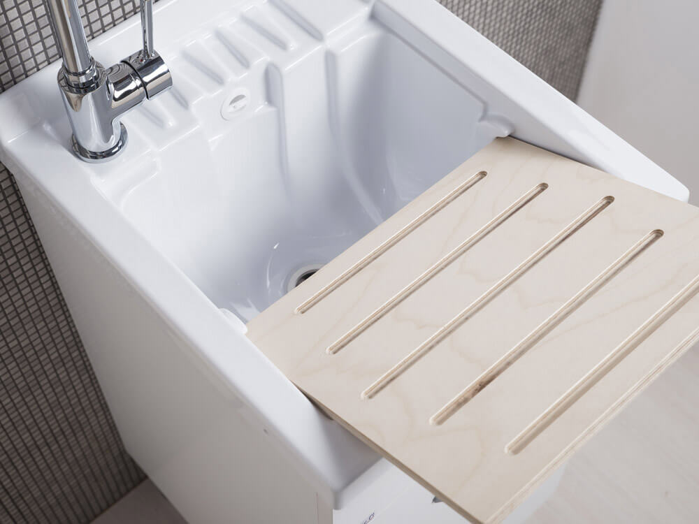 Mobile Lavatoio in ABS 45x60x88 cm 1 Anta Ambrosini Doris Bianco Opaco