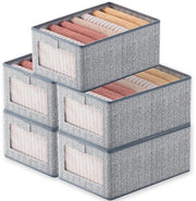 Set di organizzatori per armadio 5 pezzi, cassetti ripiegabili, sistema di supporto per salvare spazio per l'archiviazione di abbigliamento, camicie, pantaloni, intimo, medio