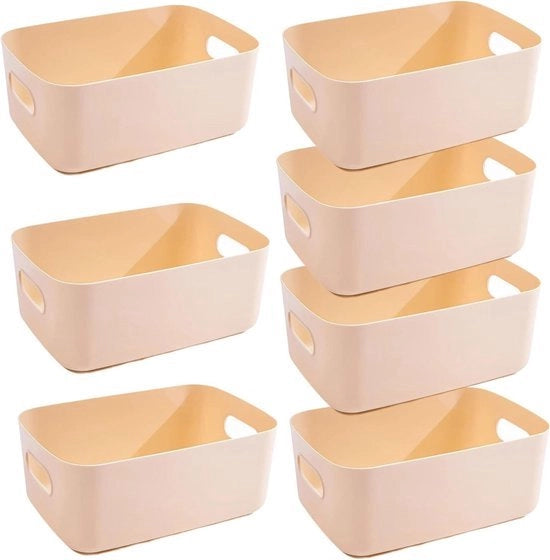 Organizzatore in plastica per contenitore da bagno e cucina - Beige 30×20×12 cm