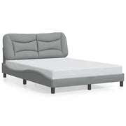 Letto matrimoniale | Letto per adulti | Giroletto senza Materasso Hvar Grigio Chiaro 120x200 cm Tessuto
