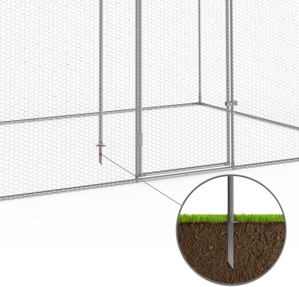 Voliera 6 m² Parco a rete 3 x 2 M recinto pollaio per Animali da Bassa Corte