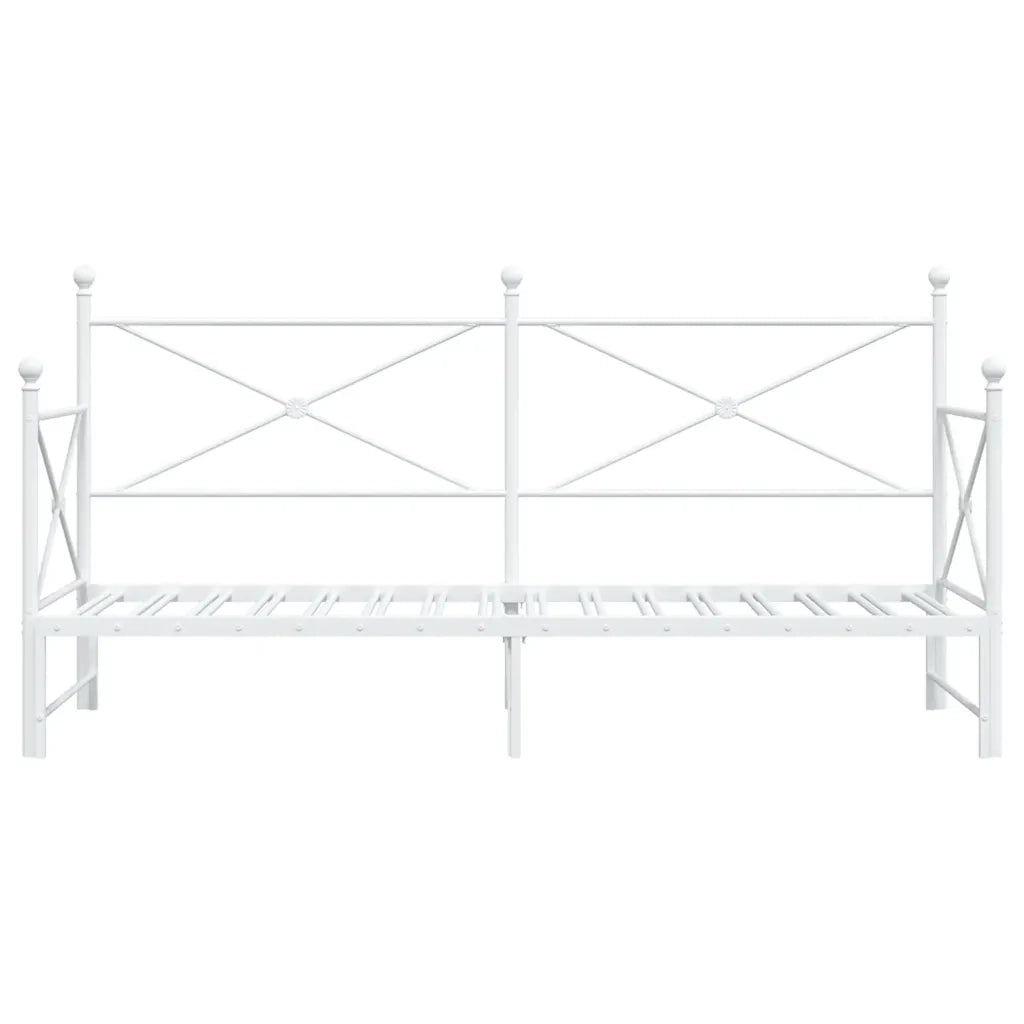Divano Letto Estraibile senza Materasso Bianco 90x200cm Acciaio 4104689