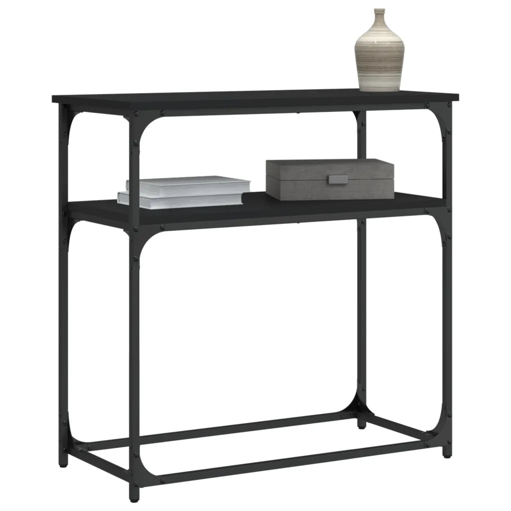 Tavolino Consolle-Tavolino da soggiorno-Tavolo Nero 75x35,5x75 cm in Legno Multistrato