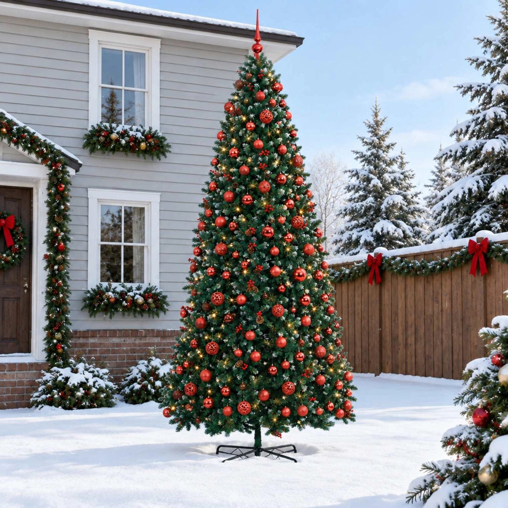 Albero di Natale Artificiale a Cerniera con Palline 500 cm 3461440