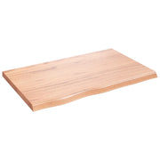 Piano Tavolo | Superficie Tavolo | Piano Scrivania Marrone 80x50x(2-4) cm Massello Rovere Trattato