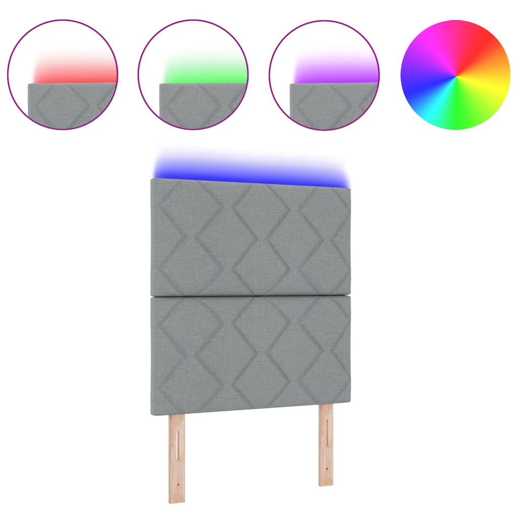 Testata LED  Design a Blocchi di Diamante Grigio Chiaro 80 cm Tessuto