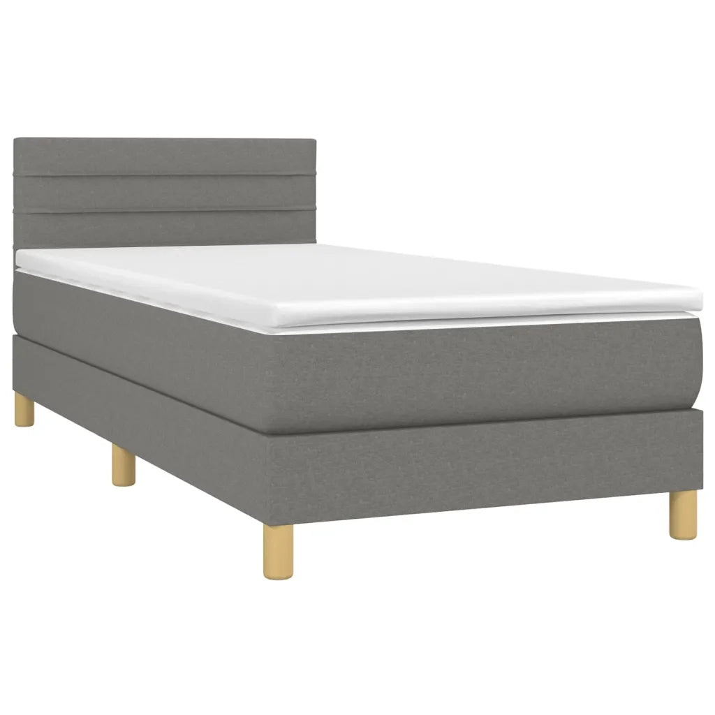 Giroletto a Molle con Materasso Grigio Scuro 90x190 cm Tessutocod mxl 75554