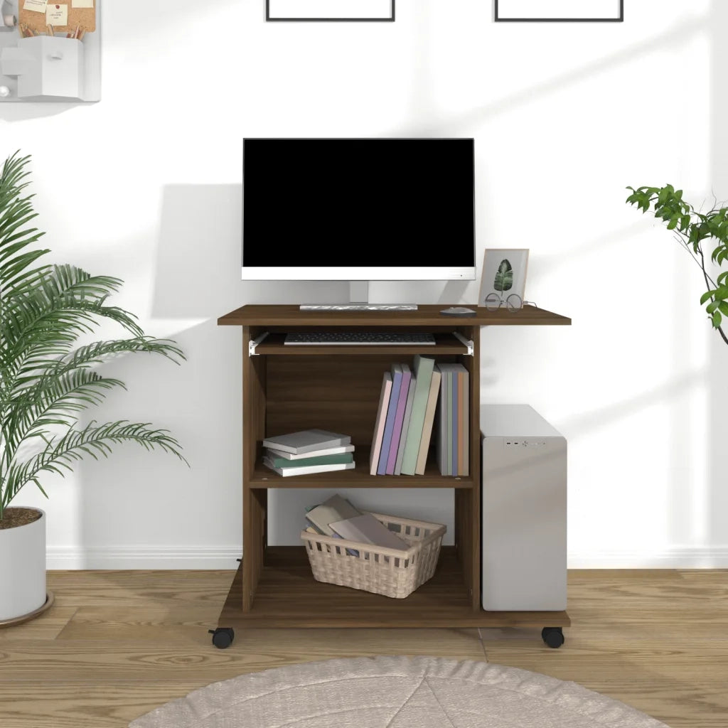 Scrivania Computer Rovere Marrone 80x50x75 cm Legno Multistratocod mxl 127742