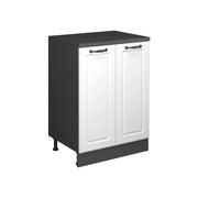 Mobile per mansarda Rion Bianco rustico/Antracite 60 x 83.8 cm senza inclinazione con 2 ante Vicco