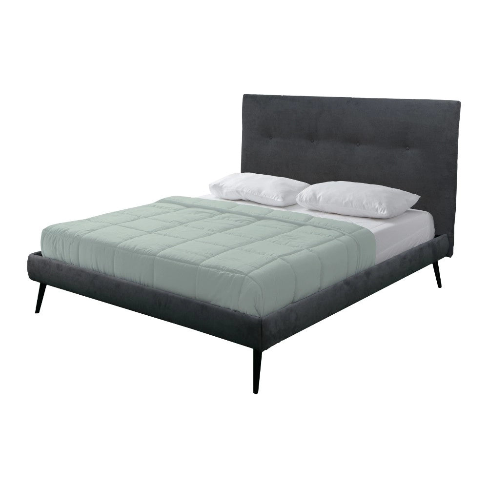 Letto matrimoniale con rete inclusa Stiletto tessuto colore ash grigio