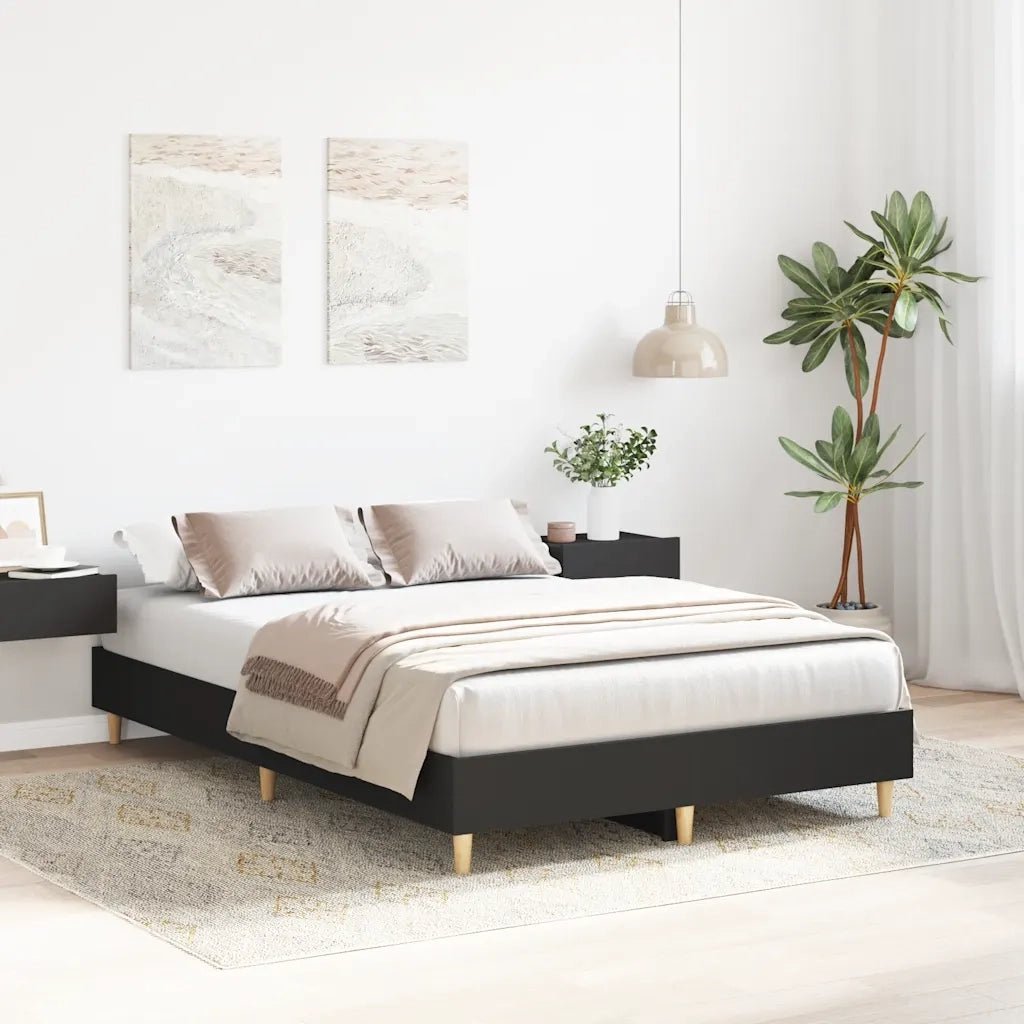Giroletto senza Materasso Nero 135x190 cm in Legno Multistrato 861067