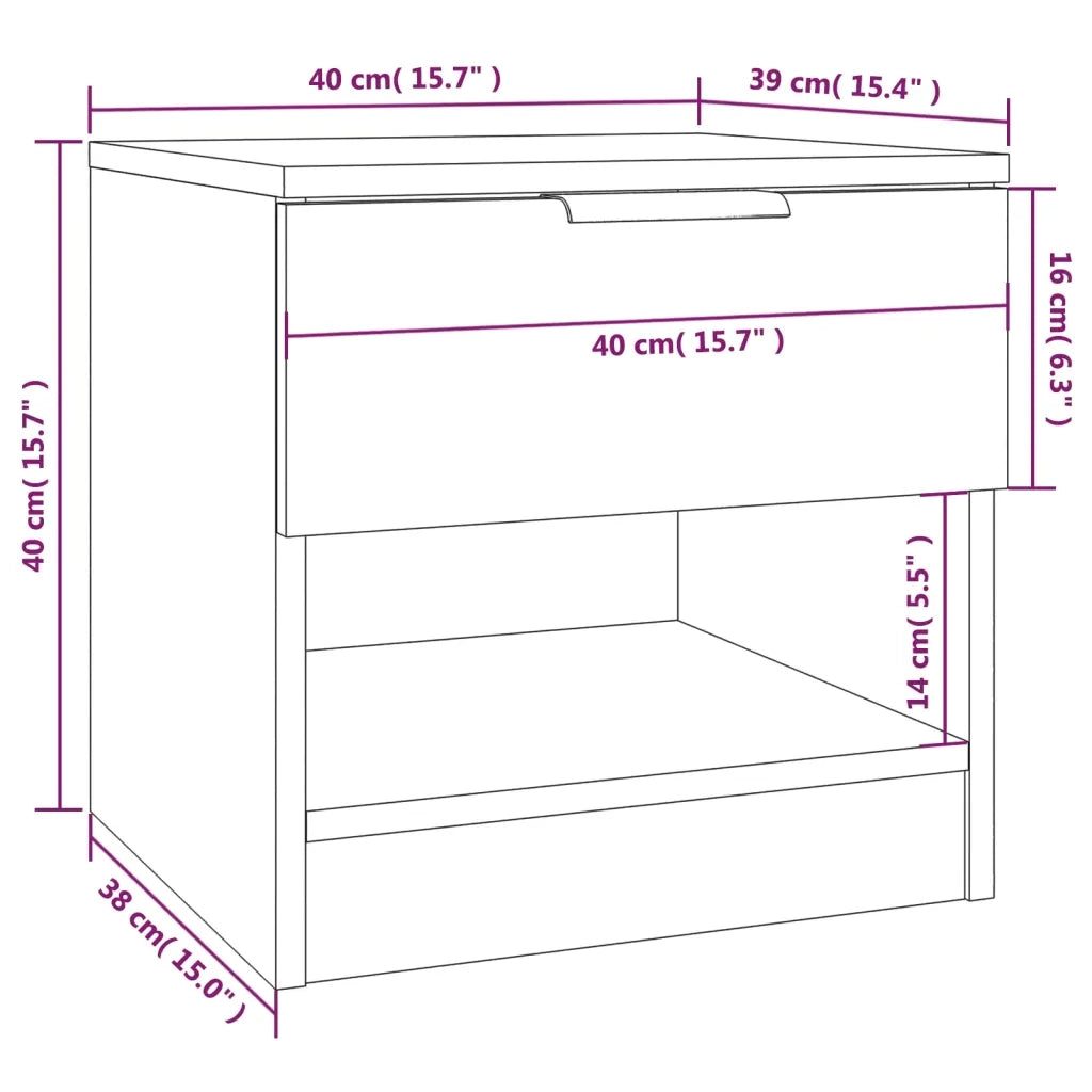 Comodino Rovere Fumo in Legno Multistrato cod mxl 31731