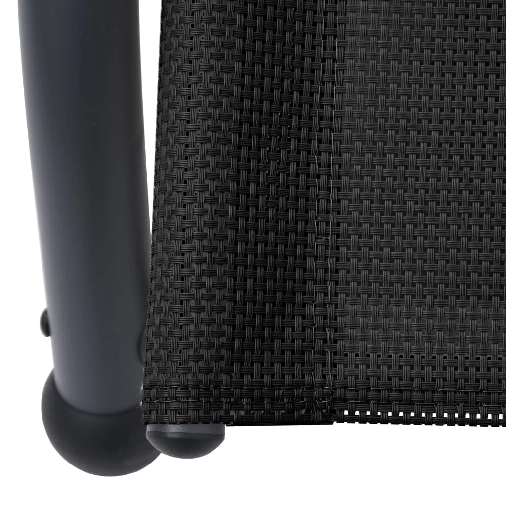 Lettino prendisole sedia a sdraio lettino prendisole letto da giardino mobili da giardino mobili da esterno doppi con baldacchino in textilene nero 02_0012722