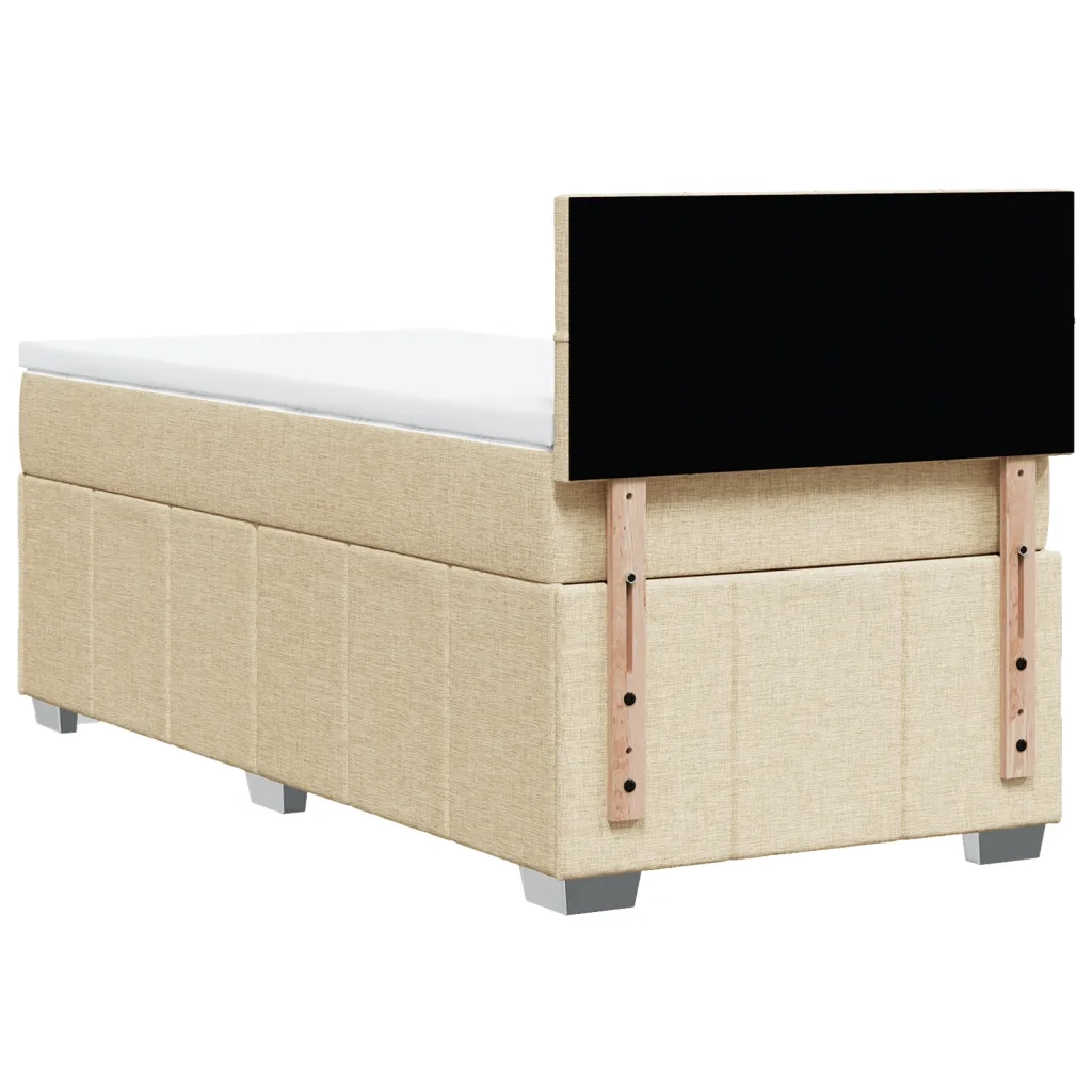Giroletto a Molle con Materasso Crema 90x190 cm in Tessuto 3289228