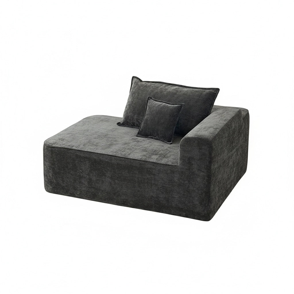 Chaise longue confortable - Xylo - Noir avec coussins et poches lat¨¦rales