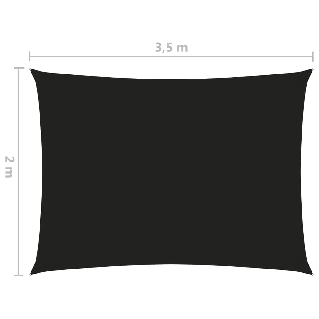 Vela ombreggiante/ombrellone rettangolare in tessuto Oxford 2 x 3,5 m nero 02_0009605