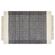 Tappeto in lana bianco sporco nero 160 x 230 cm nappe fatte a mano moderno