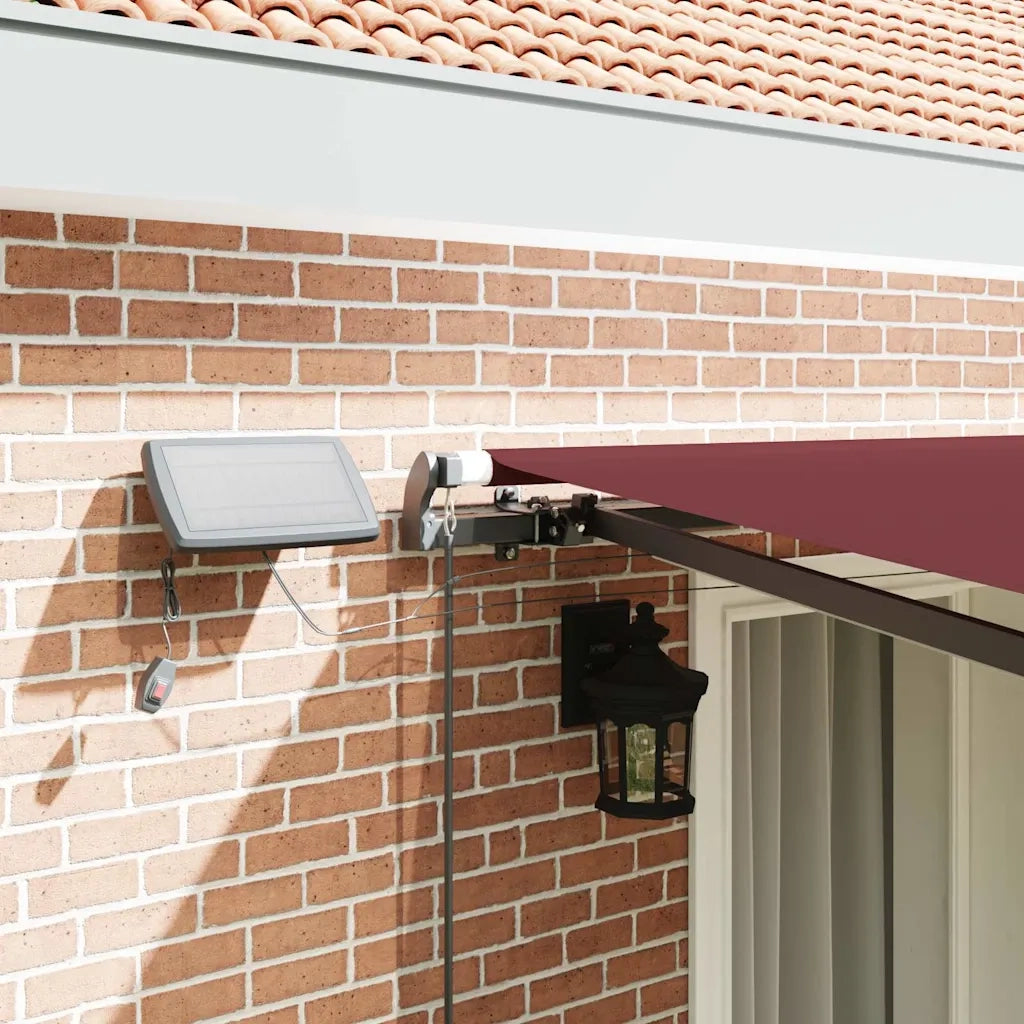 Tenda da Sole Retrattile Manuale con LED Bordò 400x300 cm 3310187