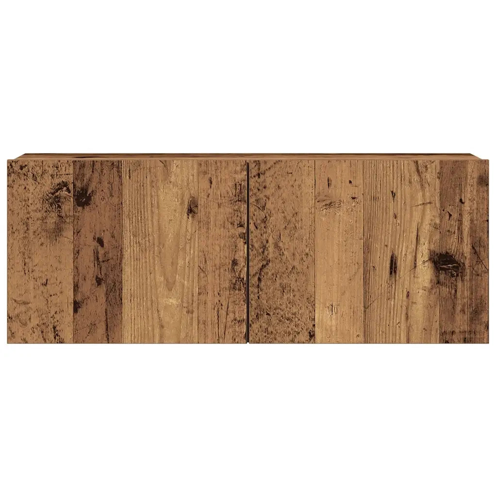 Set Mobile TV 7 pz-Set di 7 Credenza per TV Montato a Parete Legno Antico in Truciolato 689421